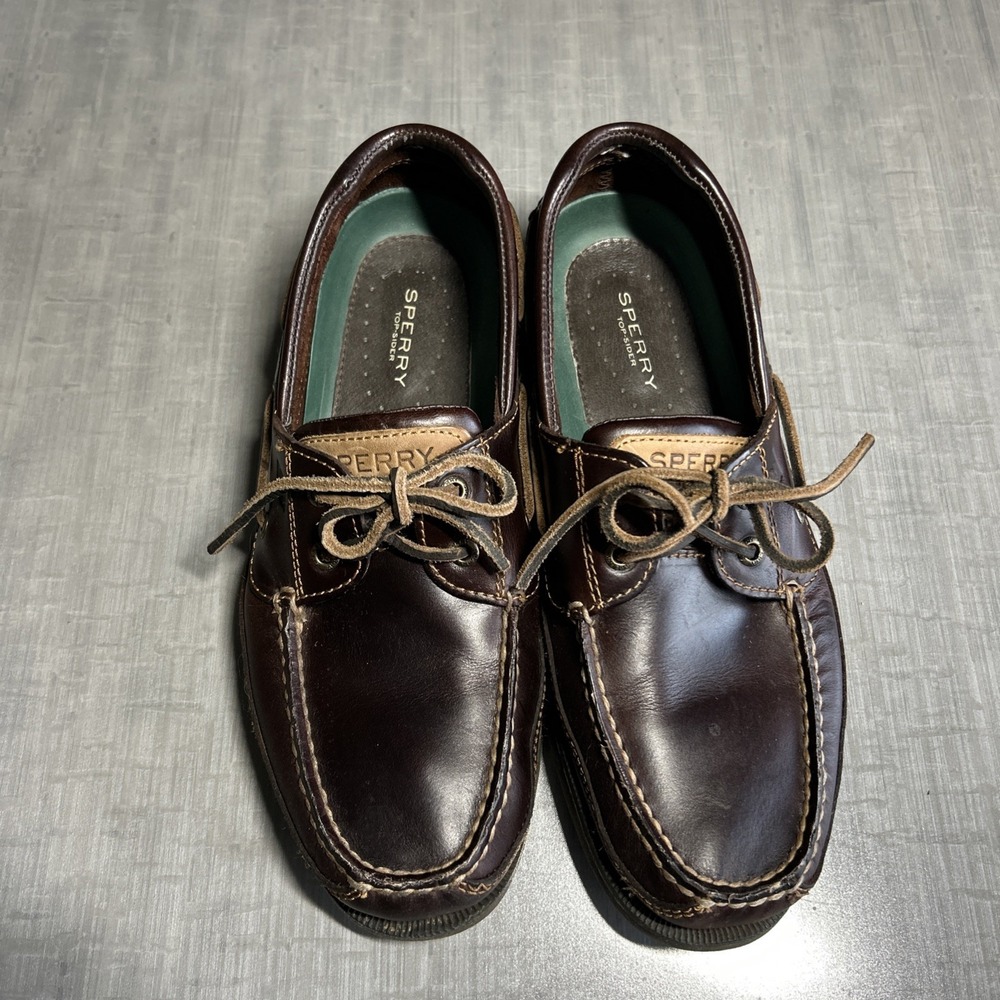 Sperry Mako 2-Eye Canoe Moc Leather Boat Shoes 0764027 Men's Size 9 Outdoor